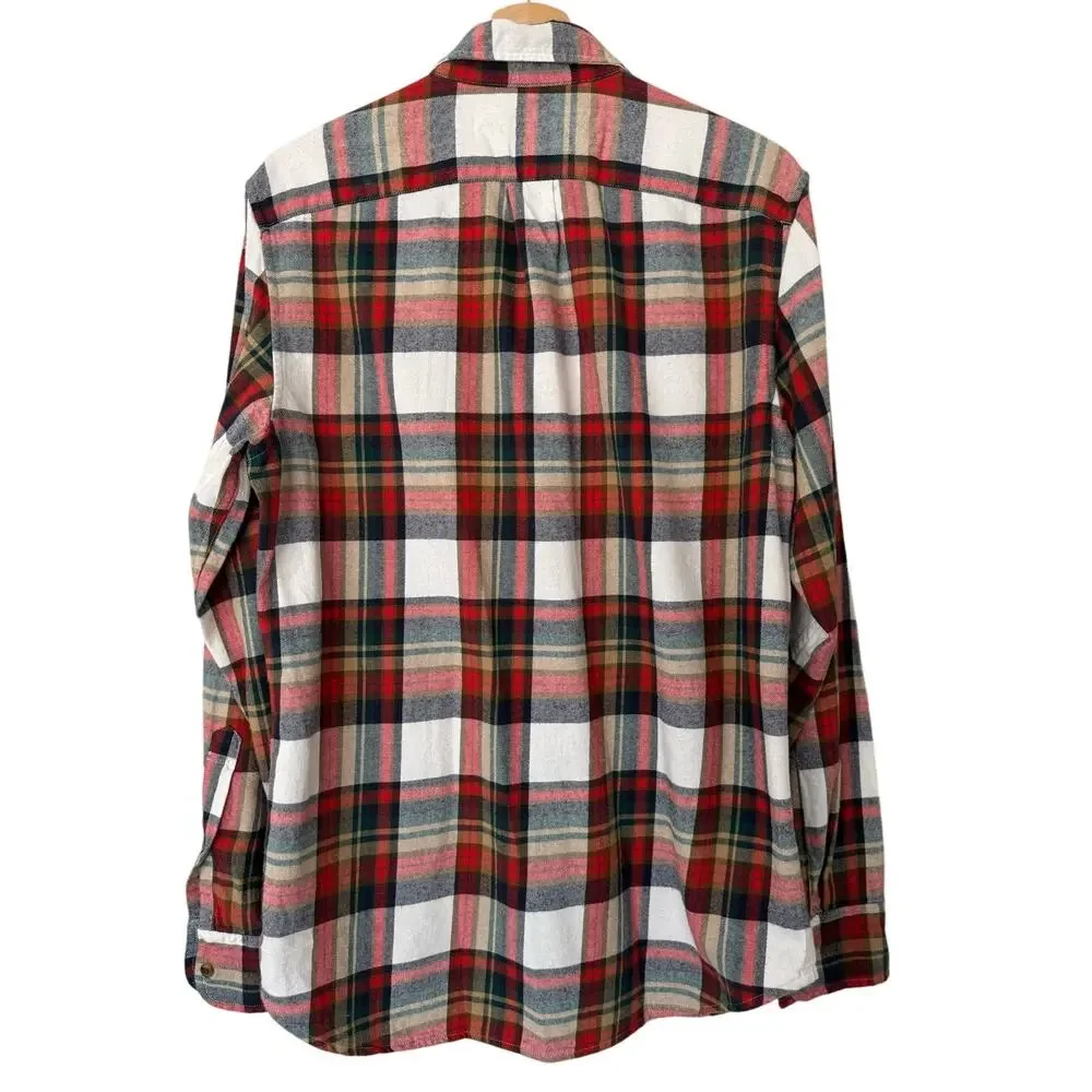 J. Crew Mens Classic‎ Plaid Flannel Shirt Long Sleeve Button Down Size Small